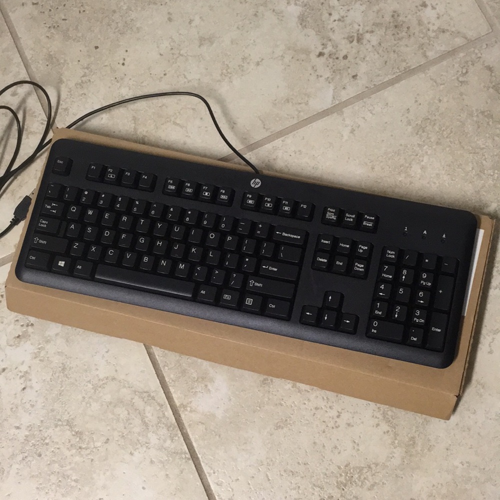 Black, HP, USB Keyboard